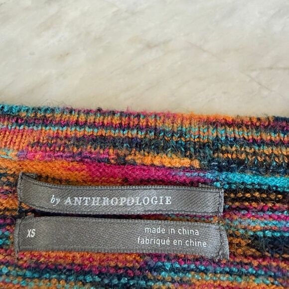 Anthropologie Ruby Flutter-Sleeved Knit Sweater Top space dye pattern size XS - Picture 6 of 9